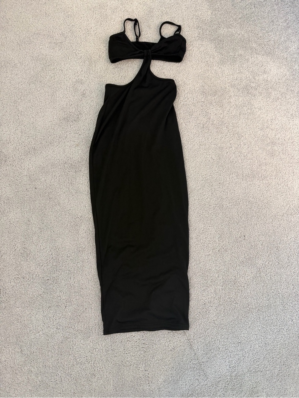 Black Cutout Maxi Dress with Twist Front Detail
